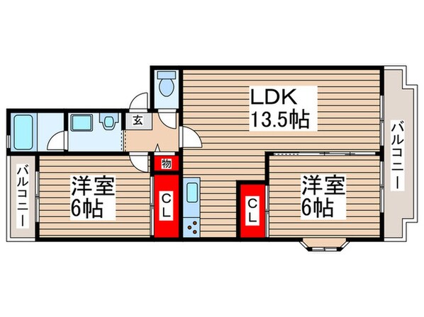 ツインパ－ク南流山Ａの物件間取画像